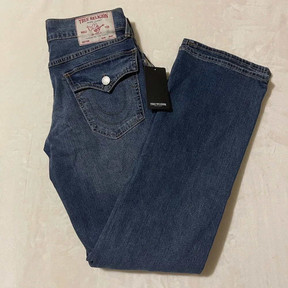 True Religion Billy SN Flap Relaxed Bootcut Jeans Mens Size 29 (30 x 33.5) Denim